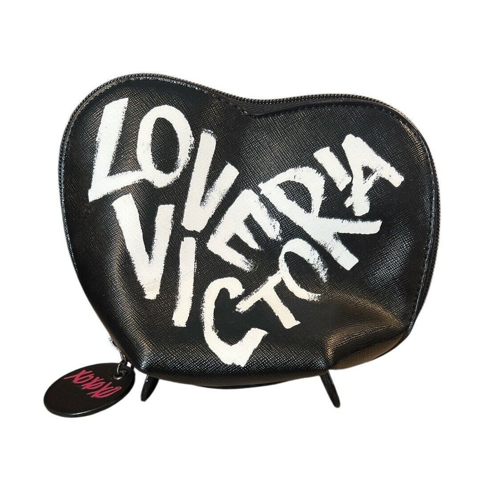 Love Victoria Secret Makeup Bag Black With‎ XOXO Zipper Cosmetic Bag